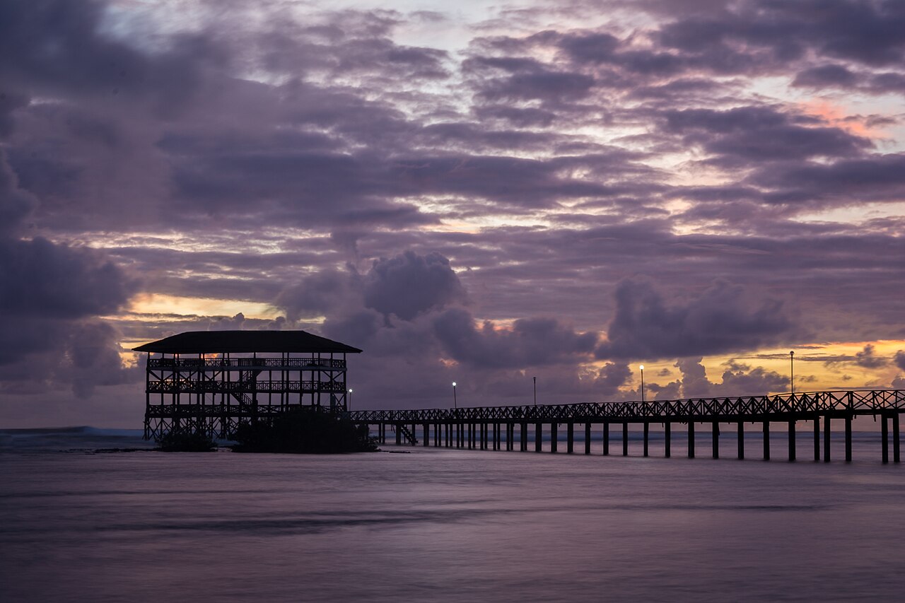 The boardwalk is as much a sunrise lookout as it is a gateway to the surf.